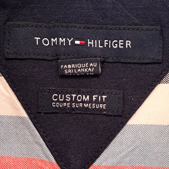 NWOT TOMMY HILFIGER MEN SHIRT Size M striped SHORT SLEEVES COLLAR BUTTON - Picture 9 of 11